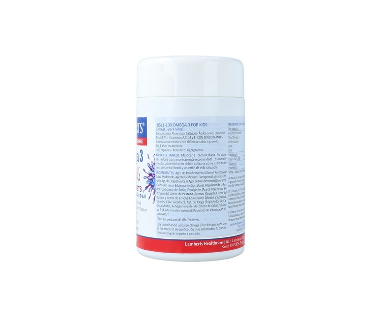 Omega 3 for kids 100 cápsulas (Grosella) Lamberts