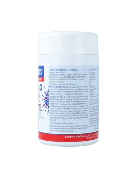 Omega 3 for kids 100 cápsulas (Grosella) Lamberts