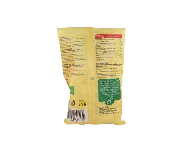 Gusanitos de maíz gigantes no fritos Bio 75 g Sol Natural