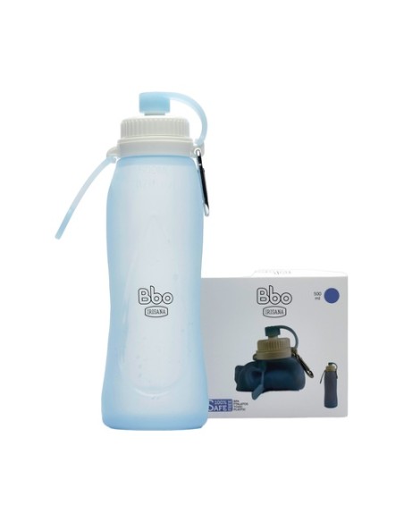 Botella plegable Bbo azul 500 ml 1 unidad (Azul) Irisana