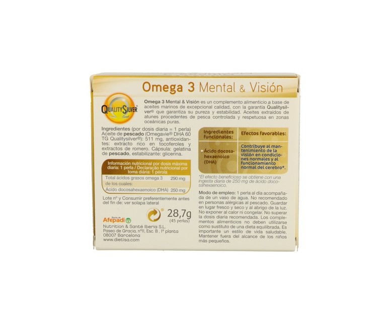 Omega 3 Mental Y Visión 45 perlas Dietisa
