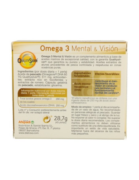 Omega 3 Mental Y Visión 45 perlas Dietisa