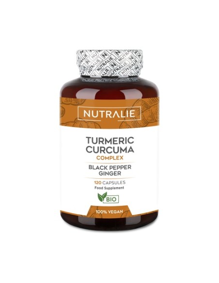 Cúrcuma complex con jengibre y pimienta negra orgánica 120 cápsulas Nutralie