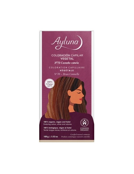 Colorante vegetal 70 castaño canela 100 g de polvo Ayluna