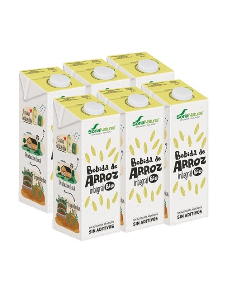 Pack Bebida de arroz integral Bio (sin azúcar) 6 unidades de 1L Soria Natural