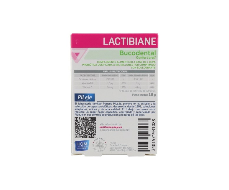 Lactibiane bucodental 30 comprimidos (Menta) Pileje