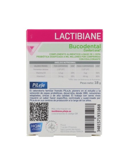 Lactibiane bucodental 30 comprimidos (Menta) Pileje