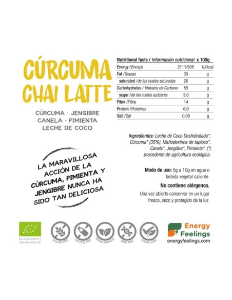 Curcuma Chai Latte Eco 250 g Energy Feelings