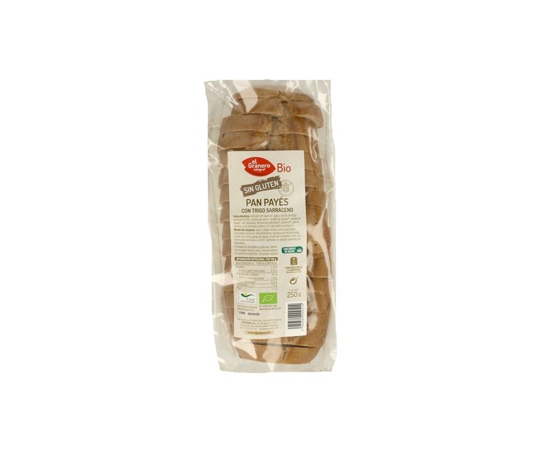 Pack Pan payés con trigo sarraceno Bio sin gluten 6 unidades de 250 g El Granero Integral