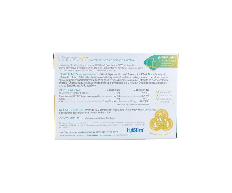 Triestop Carbofat 30 comprimidos Eladiet