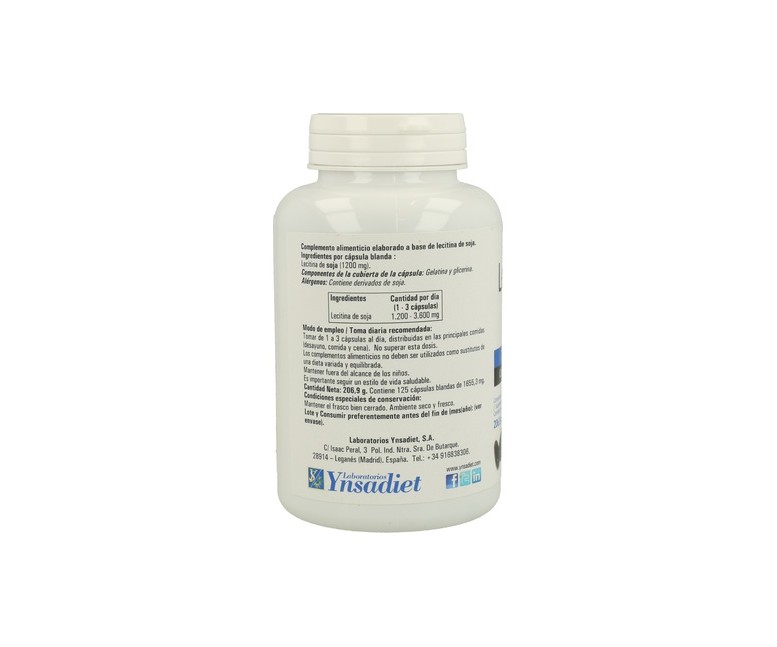 Lecitina de Soja 125 perlas de 1200mg Hijas del Sol