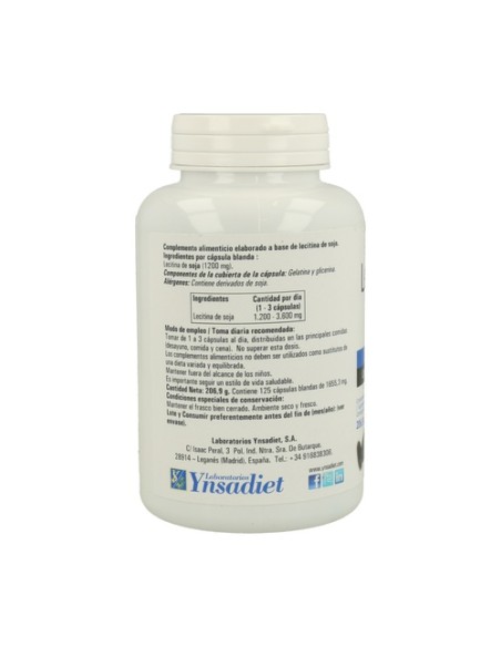 Lecitina de Soja 125 perlas de 1200mg Hijas del Sol