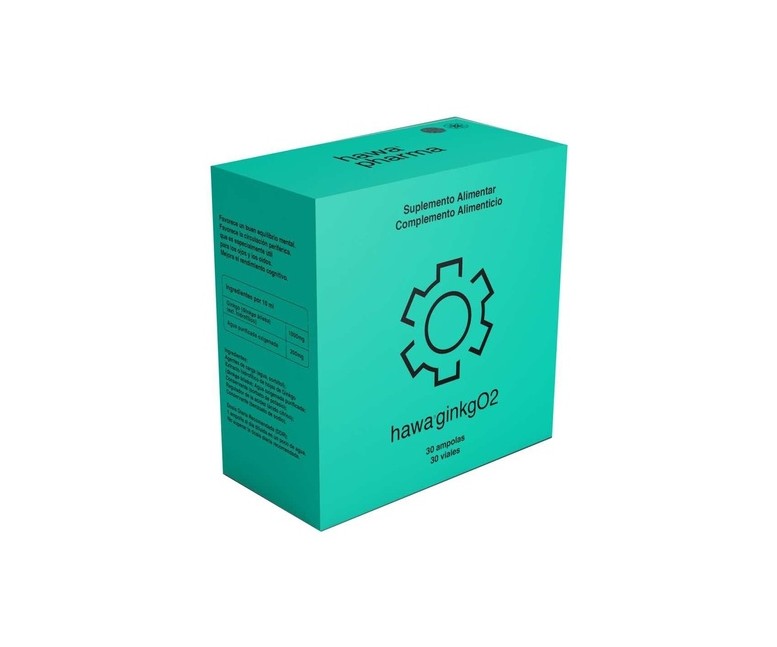 Ginkgo2, memoria y función cognitiva 30 ampollas de 10ml Hawa pharm