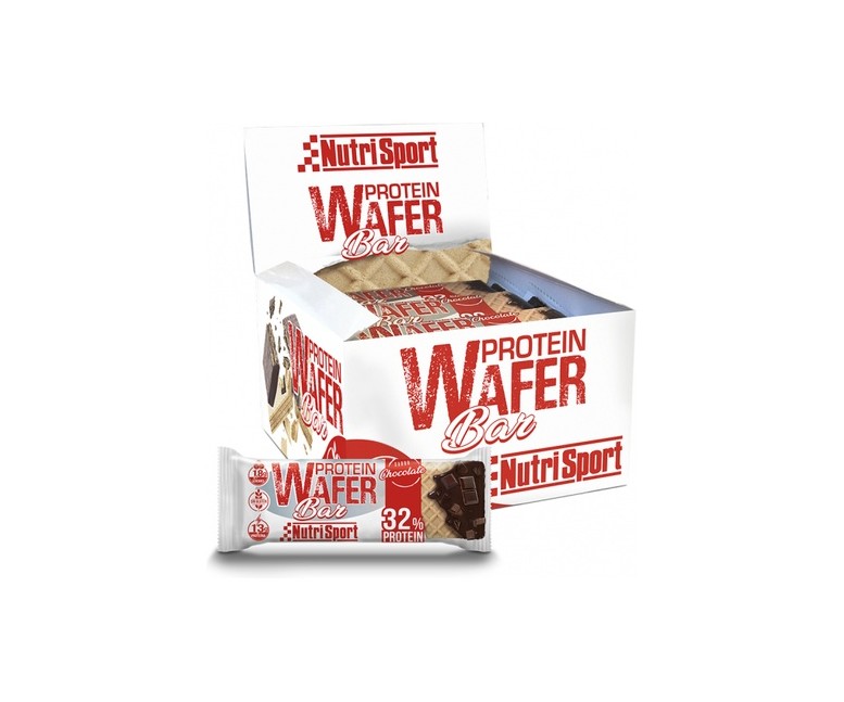 Caja de barritas wafer bar chocolate 15 barritas de 40g (Chocolate) Nutrisport