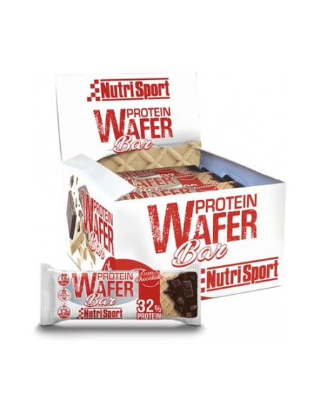 Caja de barritas wafer bar chocolate 15 barritas de 40g (Chocolate) Nutrisport