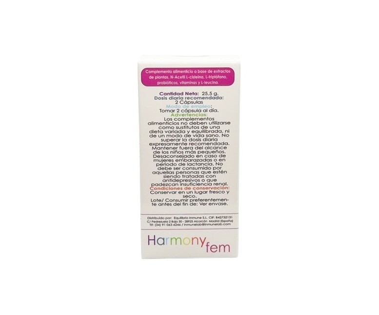HarmonyFem 60 cápsulas vegetales Inmunelab