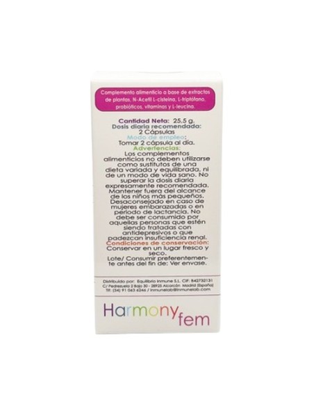 HarmonyFem 60 cápsulas vegetales Inmunelab