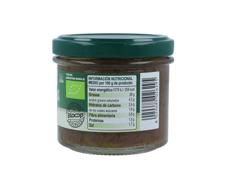 Paté de olivas negras 100 g Bio Organica Italia