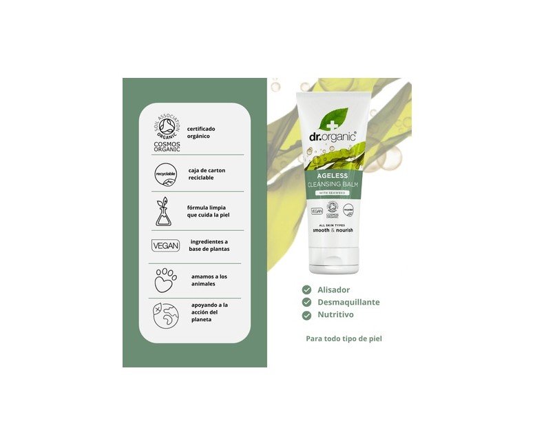 Bálsamo limpiador facial algas marinas siempre joven 100 ml Dr. Organic