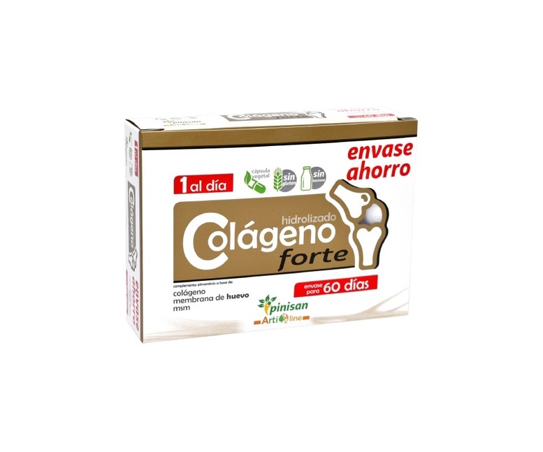 Colágeno hidrolizado forte 60 cápsulas vegetales Pinisan