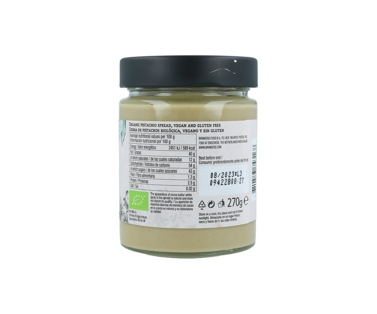 Crema de pistacho vegana Bio 270 g de crema (Pistacho) La Vida Vegan