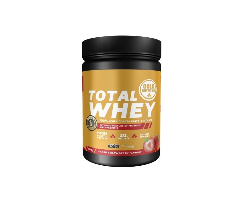 Total whey fresa 800 g de polvo Gold Nutrition