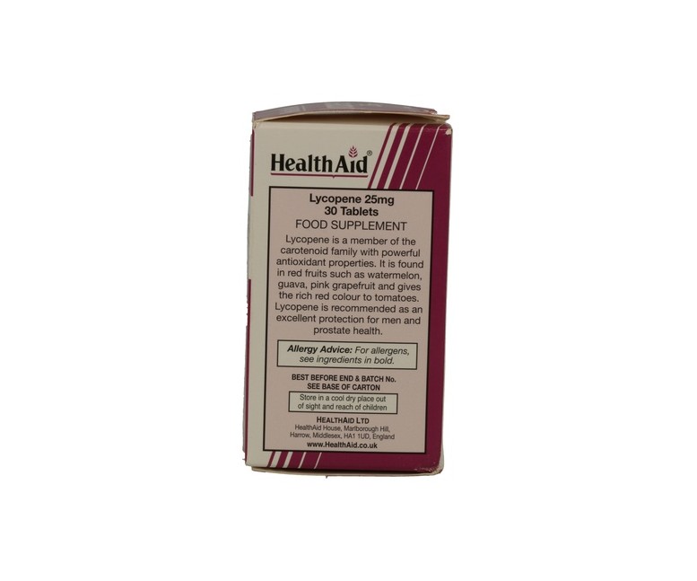 Licopeno 30 comprimidos de 25mg Health Aid