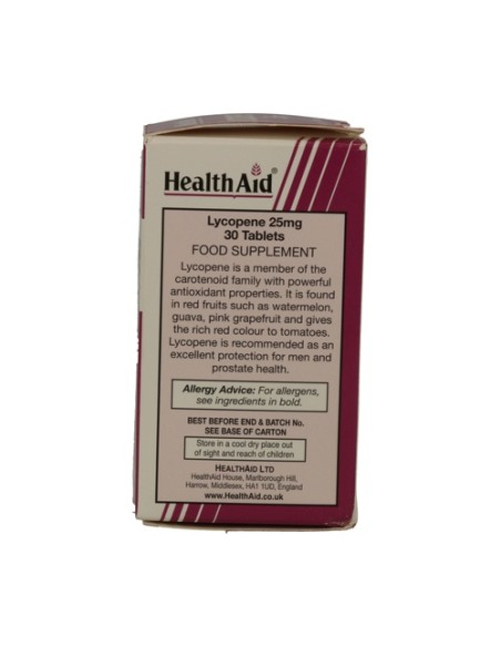 Licopeno 30 comprimidos de 25mg Health Aid