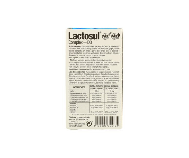 Lactosul Complex 20 cápsulas Natysal
