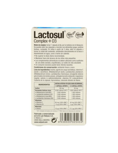 Lactosul Complex 20 cápsulas Natysal