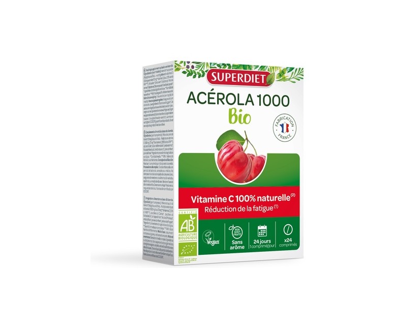 Acerola Bio 1000 (masticables) 24 comprimidos masticables Superdiet