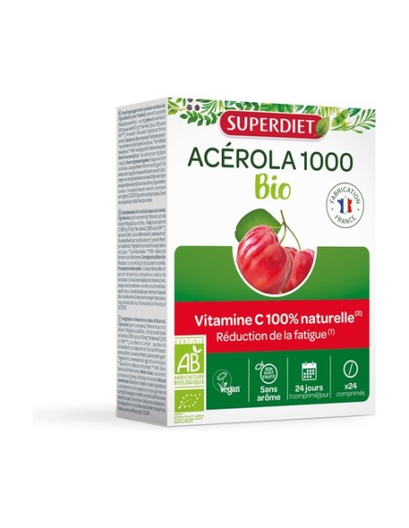 Acerola Bio 1000 (masticables) 24 comprimidos masticables Superdiet