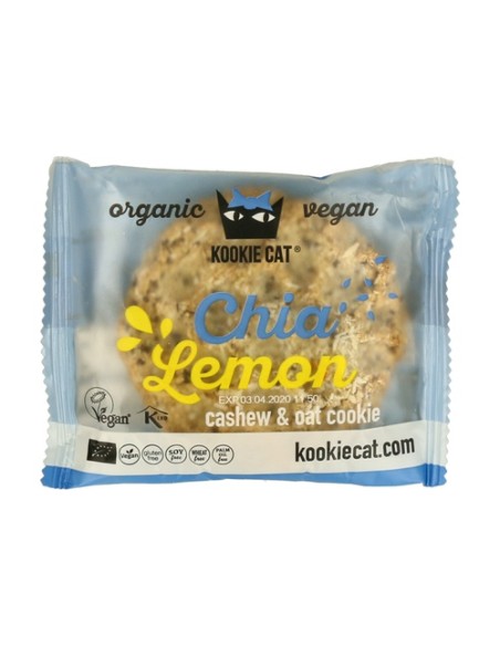 Galleta vegana de chía y limón 50 g Kookie Cat
