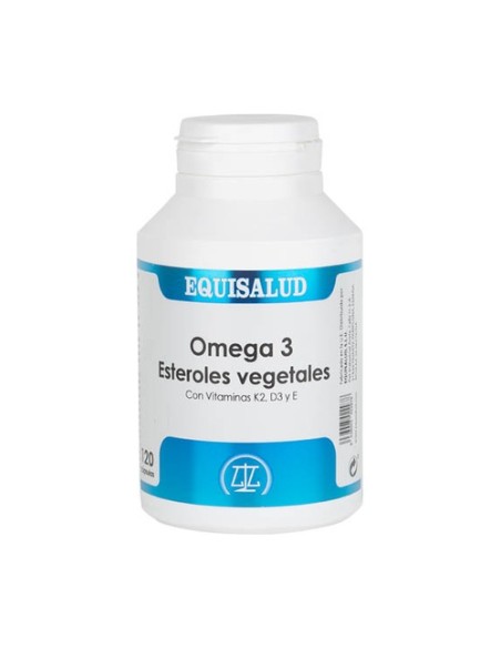 Omega 3 Esteroles Vegetales con Vitaminas C, K2, D3 y E 120 cápsulas Equisalud