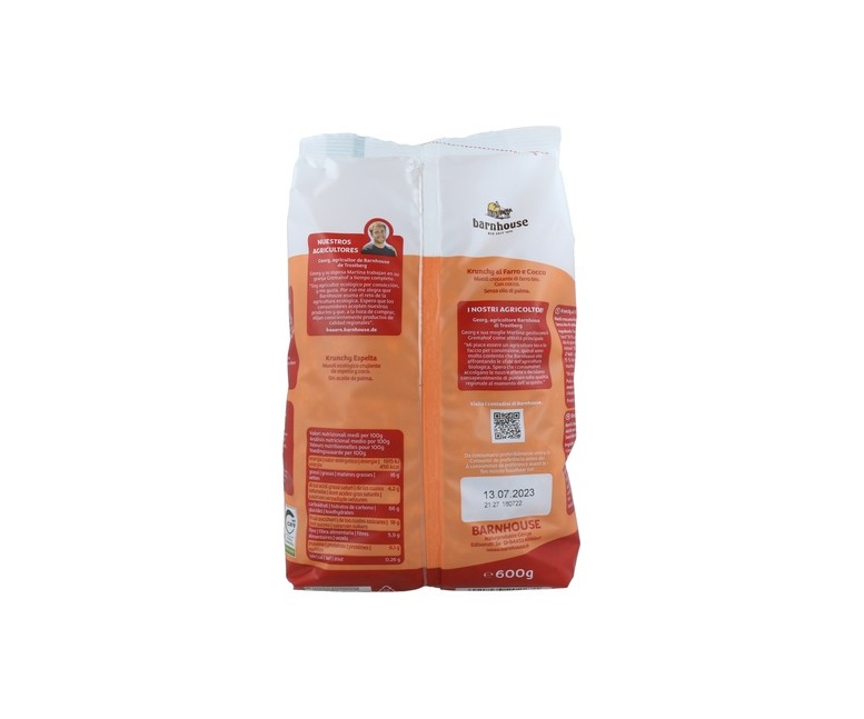 Muesli Krunchy espelta y coco 600 g Barnhouse