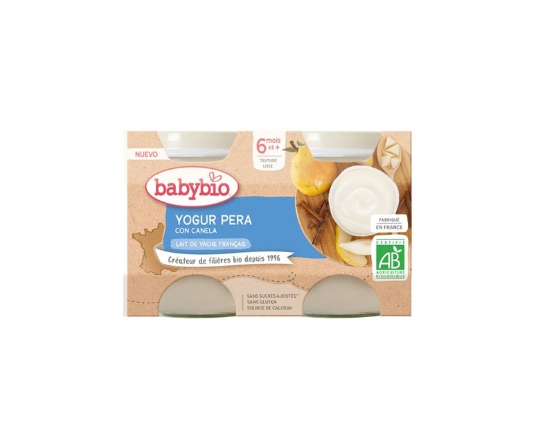 Yogur pera vaca 2 unidades de 130g Babybio