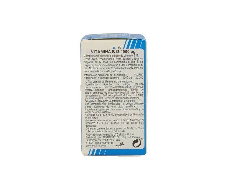 Vitamina B12 50 comprimidos Health Aid