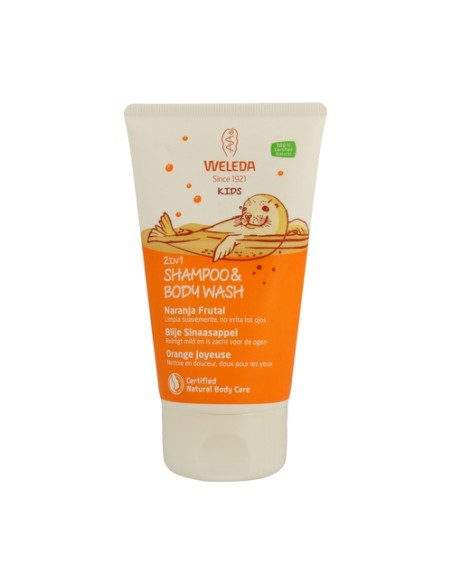 Champú y Gel 2 en 1 Kids Naranja Frutal 150 ml (Naranja) Weleda