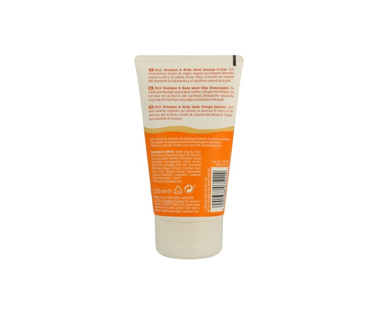 Champú y Gel 2 en 1 Kids Naranja Frutal 150 ml (Naranja) Weleda