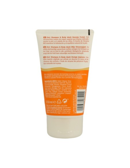 Champú y Gel 2 en 1 Kids Naranja Frutal 150 ml (Naranja) Weleda