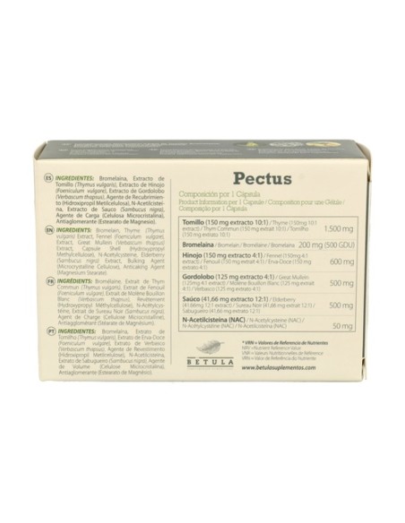 Pectus 30 cápsulas Betula