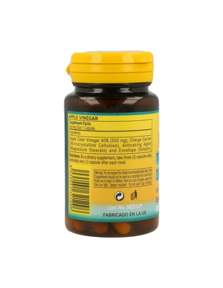 Vinagre De Manzana 50 cápsulas de 500mg Nature Essential