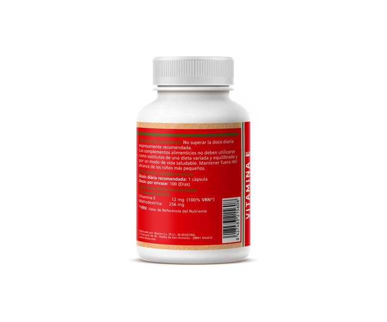 Vitamina E 100 cápsulas de 500mg (500mg) Sotya