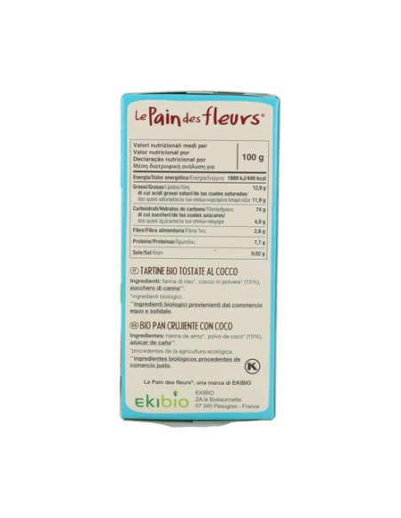 Tostadas Crujientes de Coco Bio Sin Gluten 150 g Le Pain des Fleurs