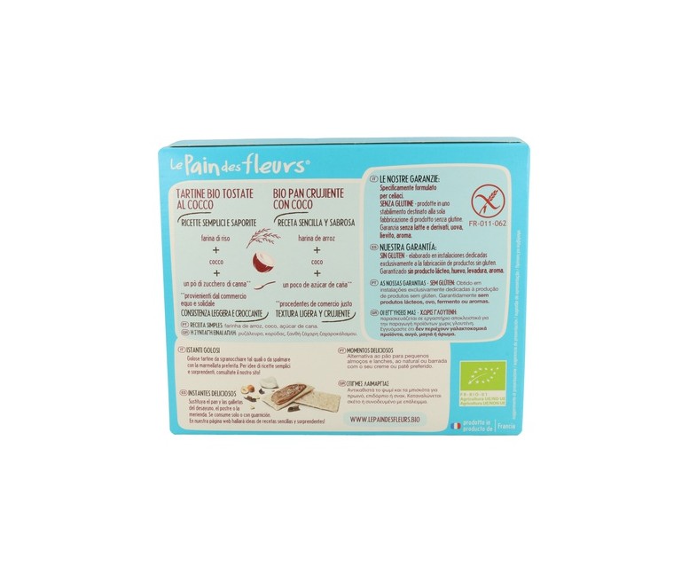 Tostadas Crujientes de Coco Bio Sin Gluten 150 g Le Pain des Fleurs