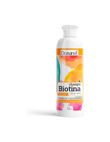 Champú Biotina y Aloe vera Pelos secos y Apagados 1000 ml Drasanvi
