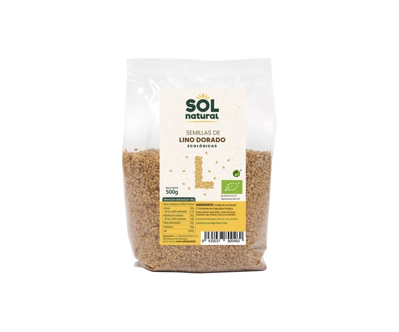 Semillas de lino dorado Bio 500 g Sol Natural