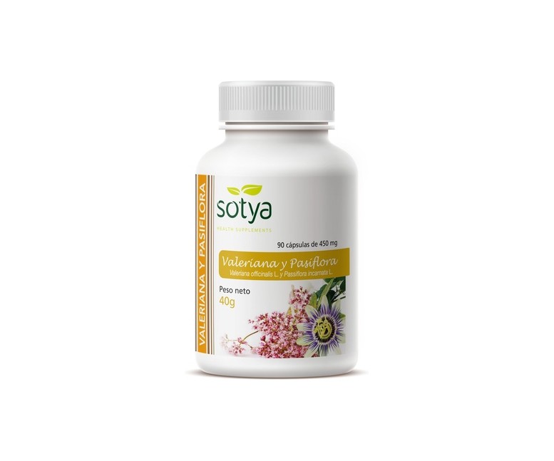 Valeriana y Pasiflora 90 cápsulas de 450mg Sotya