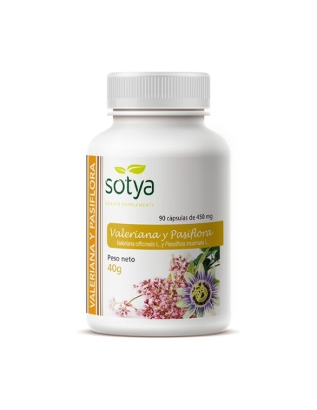 Valeriana y Pasiflora 90 cápsulas de 450mg Sotya