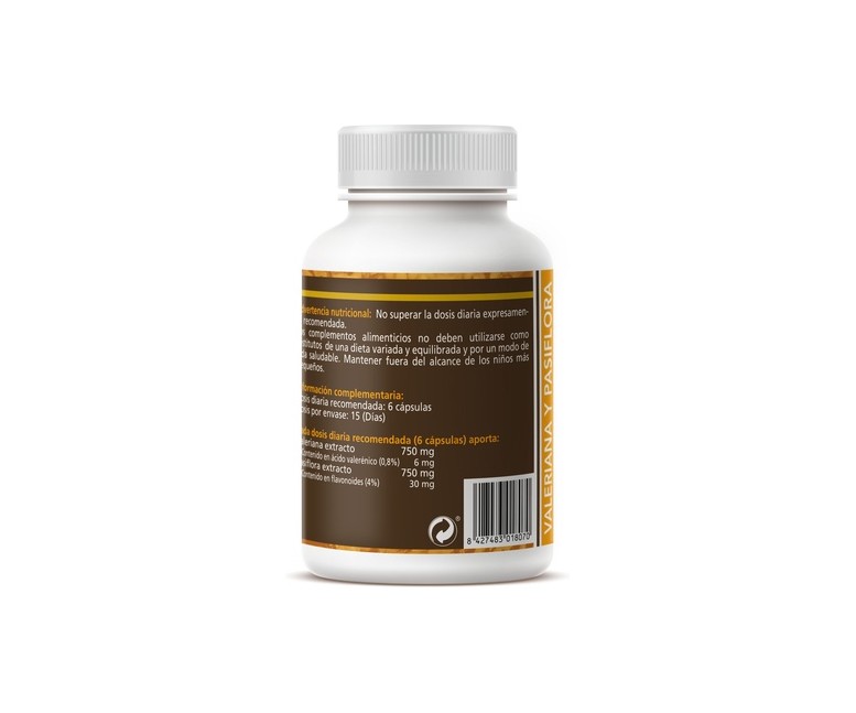 Valeriana y Pasiflora 90 cápsulas de 450mg Sotya